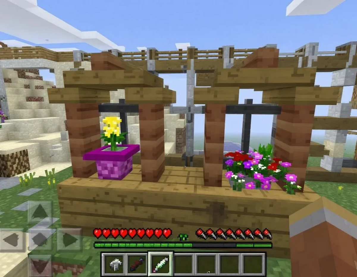 Conception d'un Jardin Botanique Virtuel dans Minecraft : Guide du Pot de Fleur